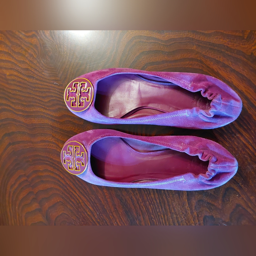 Tory Burch Purple Suede Flats